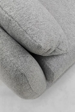 Sofy*KARE Design Sofa 3-osobowa 219 Cm Tapicerowana Szara Nogi Czarne