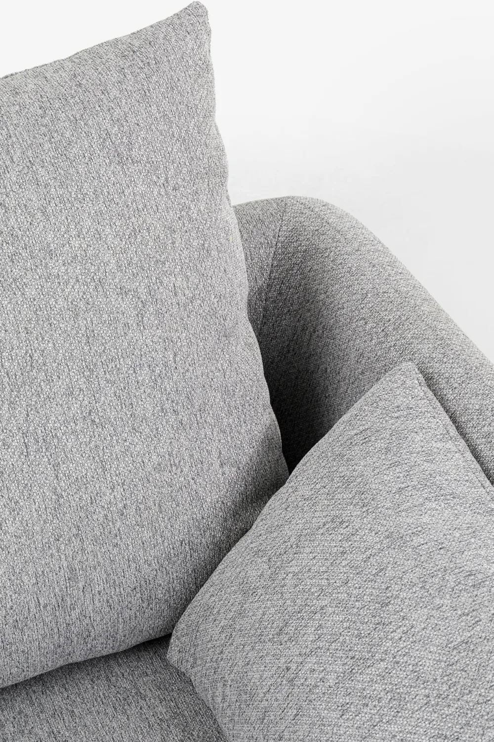Sofy*KARE Design Sofa 3-osobowa 219 Cm Tapicerowana Szara Nogi Czarne