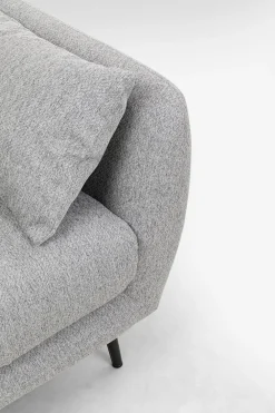 Sofy*KARE Design Sofa 3-osobowa 219 Cm Tapicerowana Szara Nogi Czarne