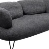 Sofy*KARE Design Sofa 2-osobowa Czarna Tkanina Melanżowa 182 Cm