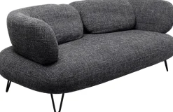 Sofy*KARE Design Sofa 2-osobowa Czarna Tkanina Melanżowa 182 Cm