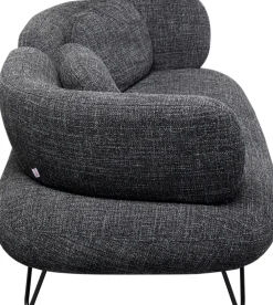Sofy*KARE Design Sofa 2-osobowa Czarna Tkanina Melanżowa 182 Cm
