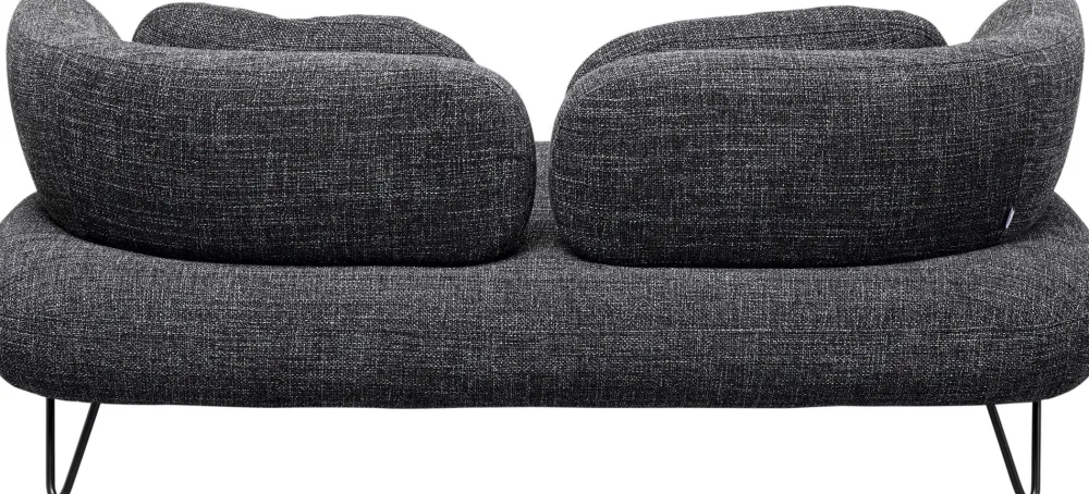 Sofy*KARE Design Sofa 2-osobowa Czarna Tkanina Melanżowa 182 Cm
