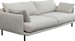 Sofy*KARE Design Sofa 3-osobowa Do Salonu Kremowa Z Czarnymi Stalowymi Nogami 245 Cm