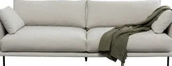 Sofy*KARE Design Sofa 3-osobowa Do Salonu Kremowa Z Czarnymi Stalowymi Nogami 245 Cm