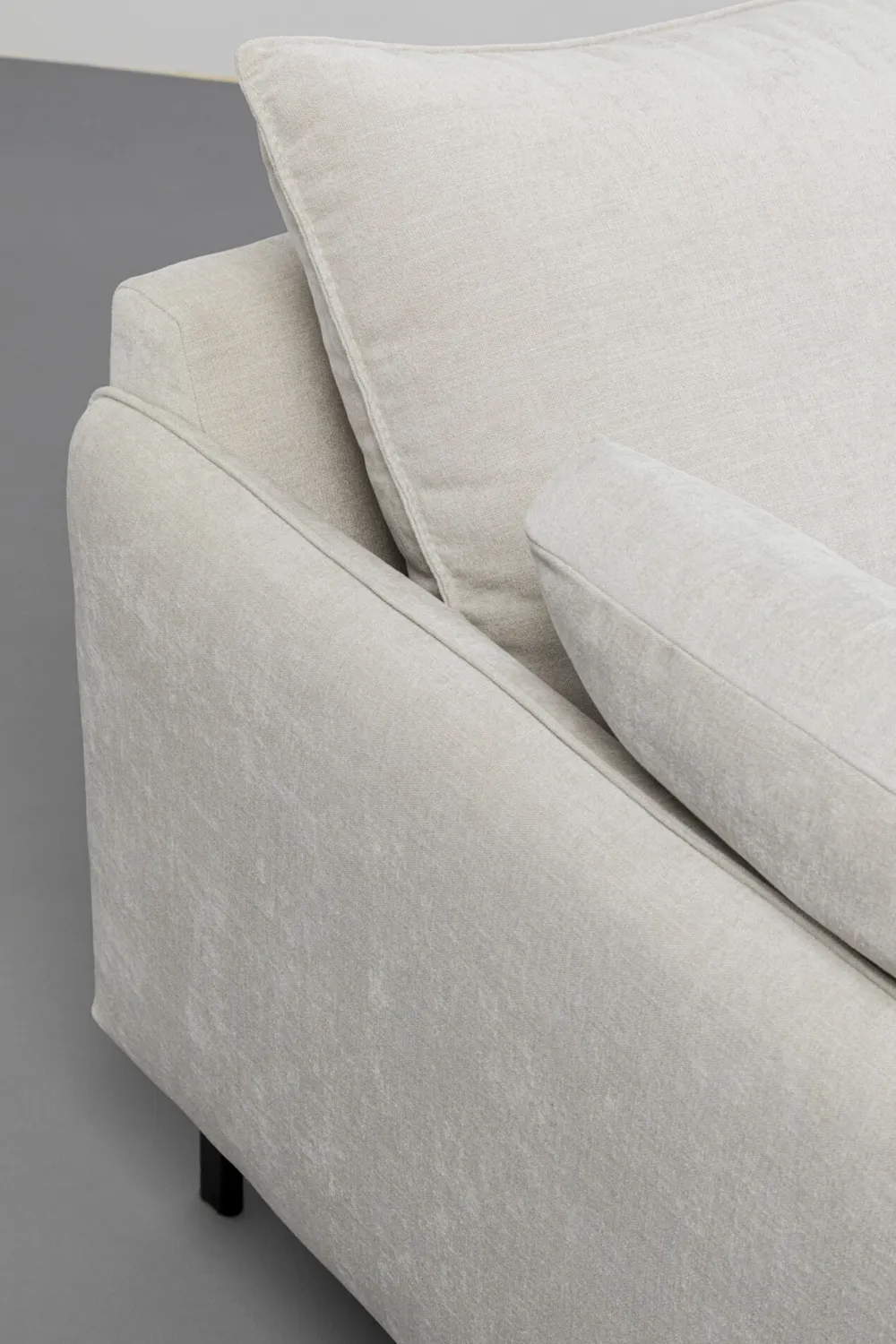 Sofy*KARE Design Sofa 3-osobowa Do Salonu Kremowa Z Czarnymi Stalowymi Nogami 245 Cm