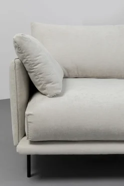 Sofy*KARE Design Sofa 3-osobowa Do Salonu Kremowa Z Czarnymi Stalowymi Nogami 245 Cm