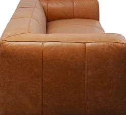 Sofy*KARE Design Sofa 3-osobowa Jasnobrązowa Ekskluzywna Skóra Semianilinowa 220 Cm