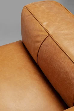 Sofy*KARE Design Sofa 3-osobowa Jasnobrązowa Ekskluzywna Skóra Semianilinowa 220 Cm