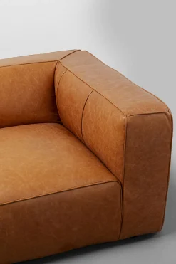 Sofy*KARE Design Sofa 3-osobowa Jasnobrązowa Ekskluzywna Skóra Semianilinowa 220 Cm