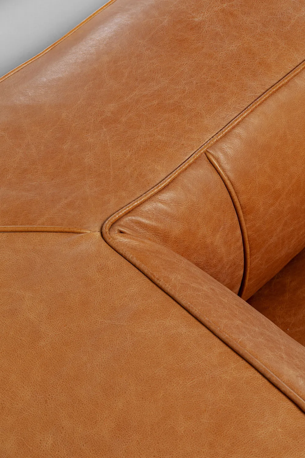 Sofy*KARE Design Sofa 3-osobowa Jasnobrązowa Ekskluzywna Skóra Semianilinowa 220 Cm