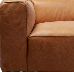 Sofy*KARE Design Sofa 3-osobowa Jasnobrązowa Ekskluzywna Skóra Semianilinowa 220 Cm