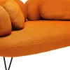 Sofy*KARE Design Sofa 2-osobowa Nowoczesna Tapicerka Pomarańczowa Nogi Czarne 182 Cm