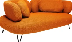 Sofy*KARE Design Sofa 2-osobowa Nowoczesna Tapicerka Pomarańczowa Nogi Czarne 182 Cm