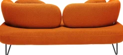 Sofy*KARE Design Sofa 2-osobowa Nowoczesna Tapicerka Pomarańczowa Nogi Czarne 182 Cm