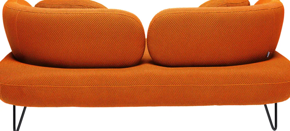 Sofy*KARE Design Sofa 2-osobowa Nowoczesna Tapicerka Pomarańczowa Nogi Czarne 182 Cm