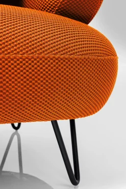 Sofy*KARE Design Sofa 2-osobowa Nowoczesna Tapicerka Pomarańczowa Nogi Czarne 182 Cm
