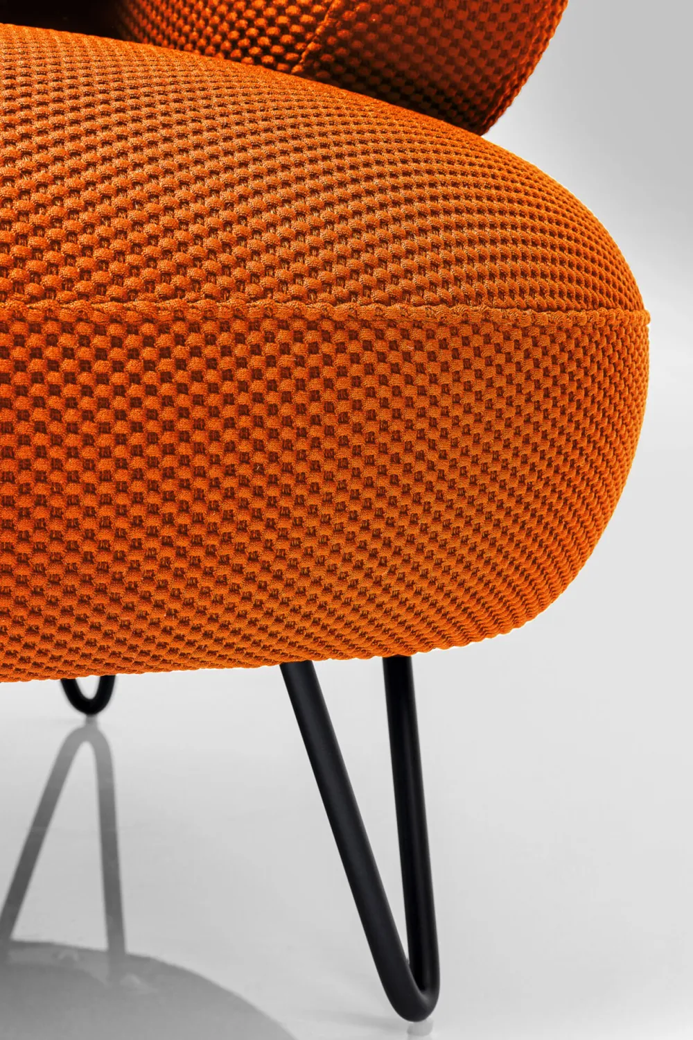 Sofy*KARE Design Sofa 2-osobowa Nowoczesna Tapicerka Pomarańczowa Nogi Czarne 182 Cm