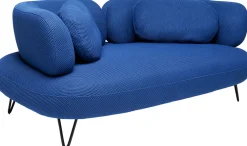 Sofy*KARE Design Sofa 2-osobowa Nowoczesna Tapicerka Niebieska Nogi Czarne 182 Cm