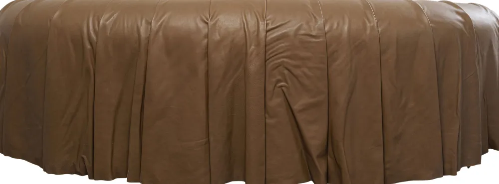 Sofy*KARE Design Sofa 3-osobowa Pikowana Brązowa Skóra Semianilinowa 226 Cm