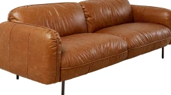 Sofy*KARE Design Sofa 3-osobowa Skóra Semianilinowa Brązowa 226 Cm