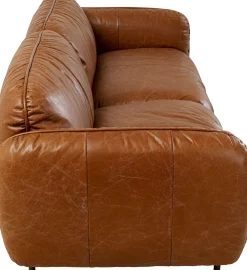 Sofy*KARE Design Sofa 3-osobowa Skóra Semianilinowa Brązowa 226 Cm