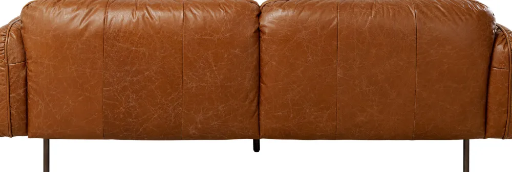 Sofy*KARE Design Sofa 3-osobowa Skóra Semianilinowa Brązowa 226 Cm