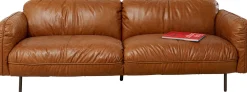 Sofy*KARE Design Sofa 3-osobowa Skóra Semianilinowa Brązowa 226 Cm