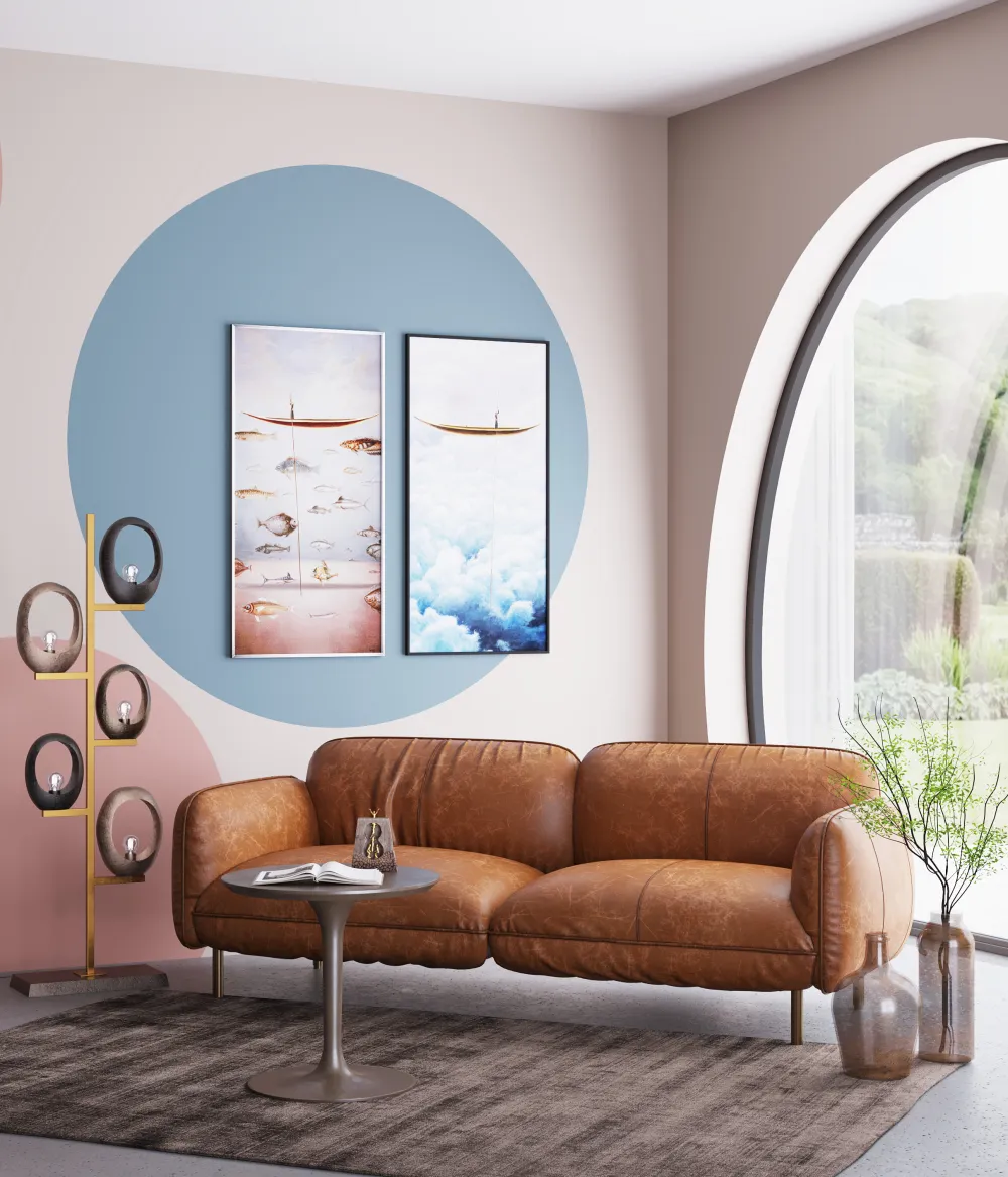 Sofy*KARE Design Sofa 3-osobowa Skóra Semianilinowa Brązowa 226 Cm