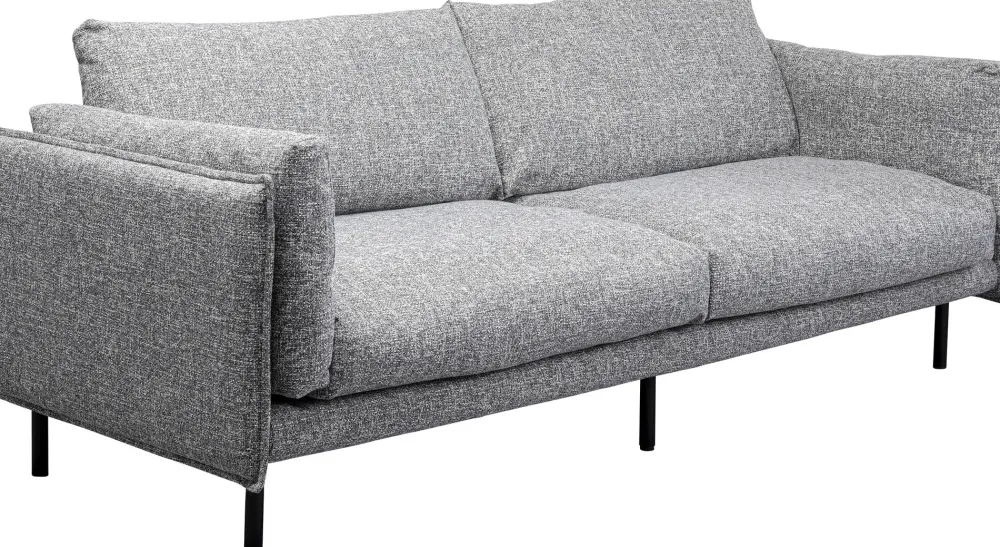 Sofy*KARE Design Sofa 3-osobowa W Kolorze Szarym Nogi Stalowe Czarne 230 Cm