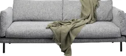 Sofy*KARE Design Sofa 3-osobowa W Kolorze Szarym Nogi Stalowe Czarne 230 Cm