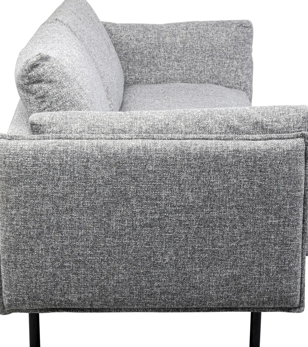 Sofy*KARE Design Sofa 3-osobowa W Kolorze Szarym Nogi Stalowe Czarne 230 Cm