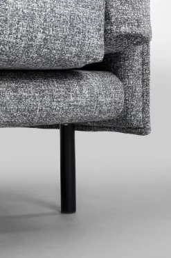 Sofy*KARE Design Sofa 3-osobowa W Kolorze Szarym Nogi Stalowe Czarne 230 Cm