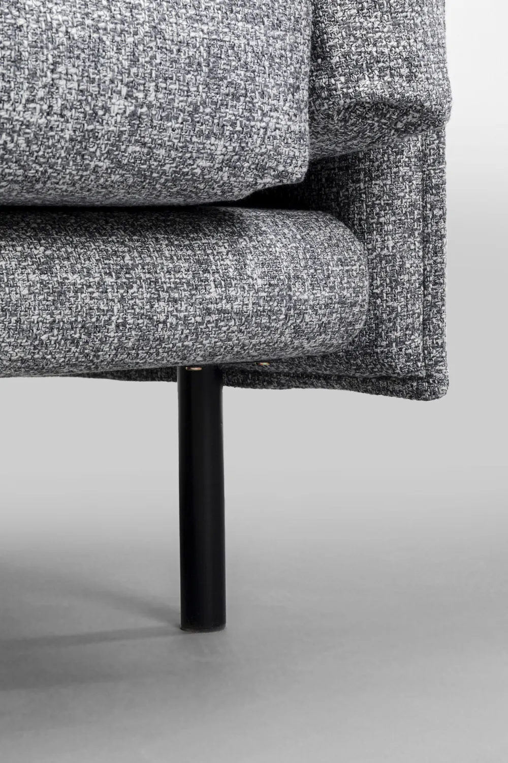 Sofy*KARE Design Sofa 3-osobowa W Kolorze Szarym Nogi Stalowe Czarne 230 Cm