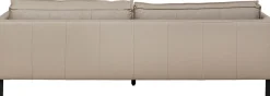 Sofy*KARE Design Sofa 3-os. Skórzana Szara Nogi Czarne 233 Cm