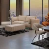 Sofy*KARE Design Sofa 3-os. Tapicerowana W Kolorze Szarym Nogi Stal Czarne 233 Cm