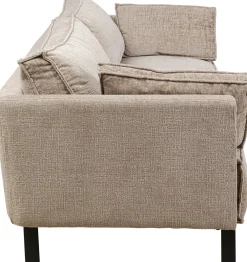 Sofy*KARE Design Sofa 3-os. Tapicerowana W Kolorze Szarym Nogi Stal Czarne 233 Cm