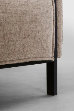 Sofy*KARE Design Sofa 3-os. Tapicerowana W Kolorze Szarym Nogi Stal Czarne 233 Cm