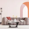 Sofy*KARE Design Sofa Pikowana 3-osobowa Jasnobrązowa 240 Cm