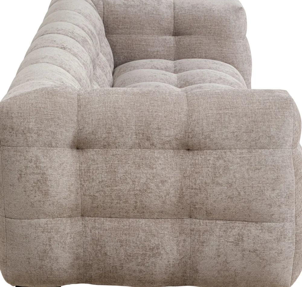 Sofy*KARE Design Sofa Pikowana 3-osobowa Jasnobrązowa 240 Cm