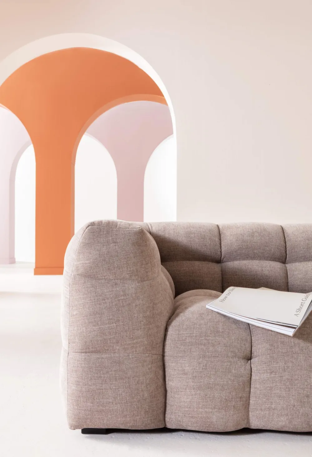 Sofy*KARE Design Sofa Pikowana 3-osobowa Jasnobrązowa 240 Cm