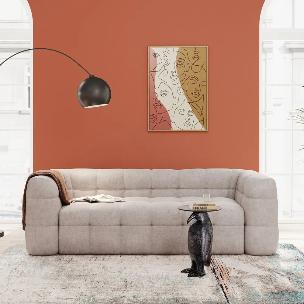 Sofy*KARE Design Sofa Pikowana 3-osobowa Kremowa 240 Cm