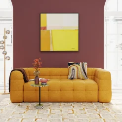 Sofy*KARE Design Sofa Pikowana 3-osobowa żółta 240 Cm