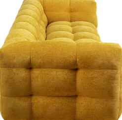Sofy*KARE Design Sofa Pikowana 3-osobowa żółta 240 Cm