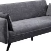 Sofy*KARE Design Sofa Rozkładana Do Salonu Szara Nogi Czarne Drewniane 216 Cm