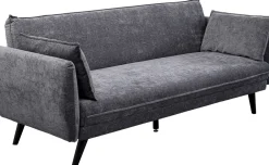Sofy*KARE Design Sofa Rozkładana Do Salonu Szara Nogi Czarne Drewniane 216 Cm
