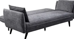 Sofy*KARE Design Sofa Rozkładana Do Salonu Szara Nogi Czarne Drewniane 216 Cm