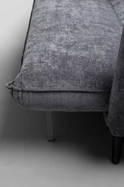 Sofy*KARE Design Sofa Rozkładana Do Salonu Szara Nogi Czarne Drewniane 216 Cm