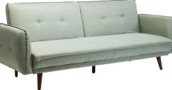Sofy*KARE Design Sofa Rozkładana Z Podłokietnikami 222x86 Cm Jasnozielona Na Brązowych Nóżkach