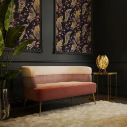 Sofy*KARE Design Sofa Sandwich 125 Cm Jasnoróżowa
